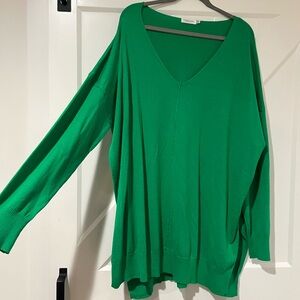 Chic Soul- Green V-Neck Sweater XXL